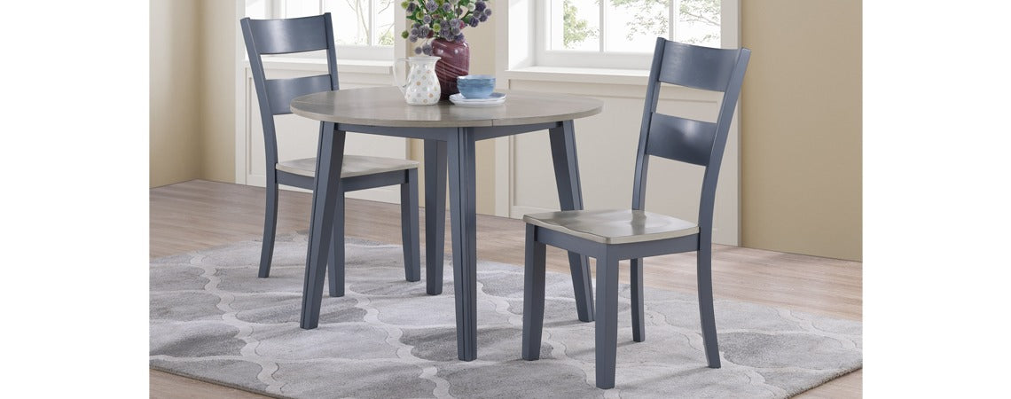 Grey Graphite Drop Leaf Dining