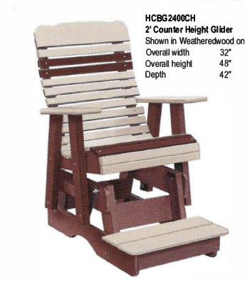 High Curve Back Counter Height Glider