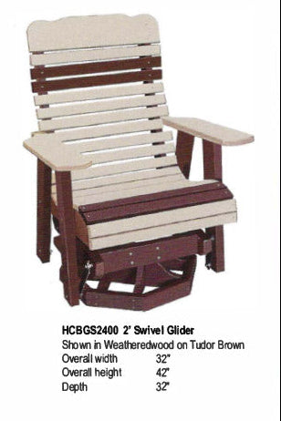 High Curve Back Swivel Glider
